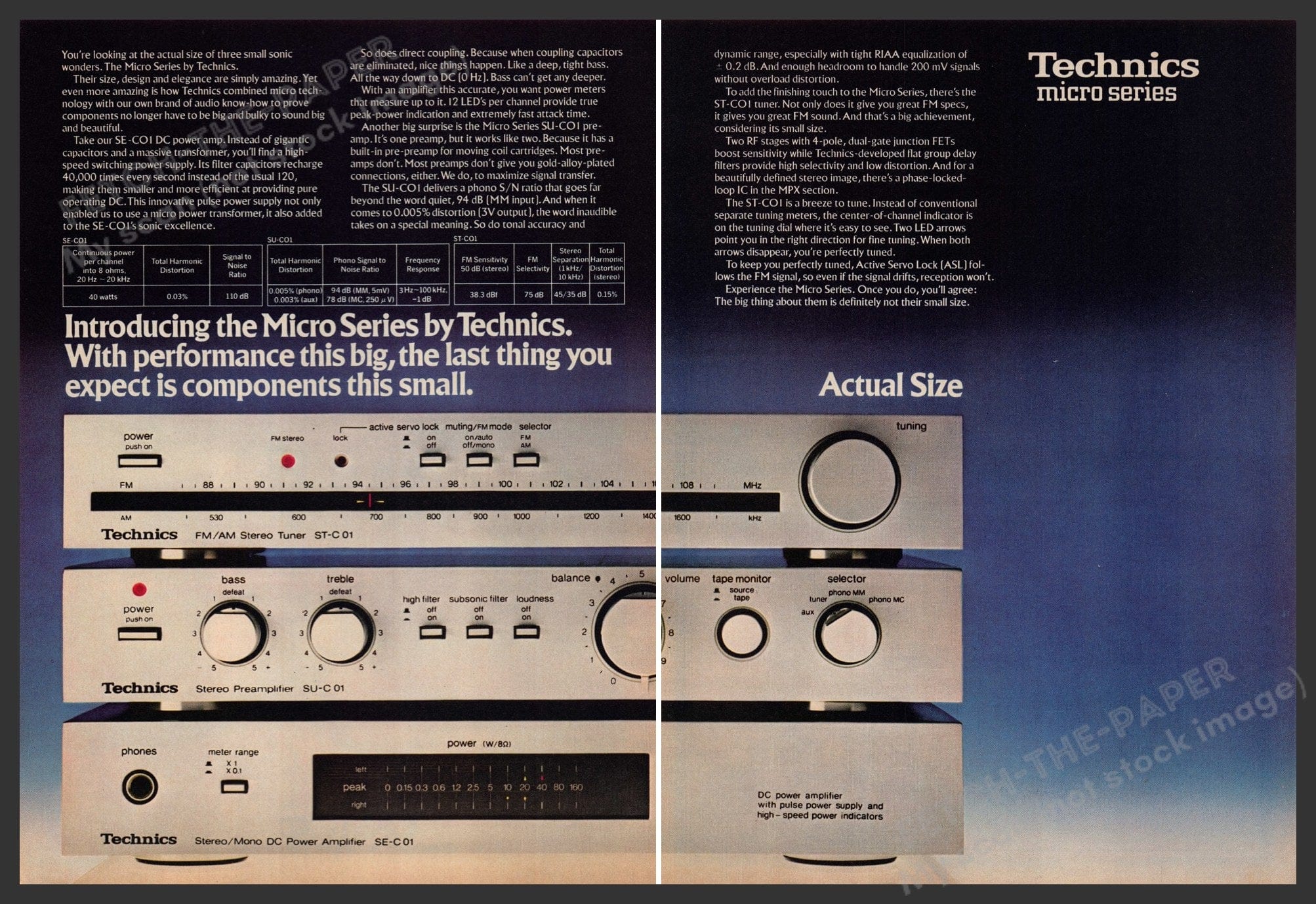 Technics テクニクス SE-C01 SU-C01 ST-C01 Technics SE-C01 ST-C01 SU-C01 1979 Print Ad - Micro Series