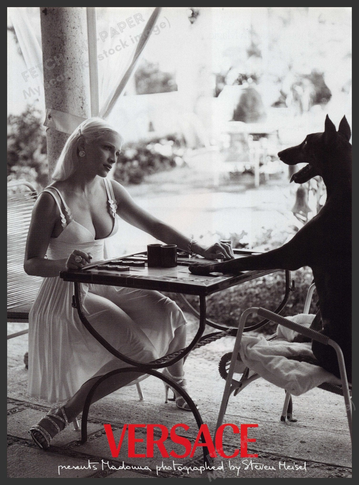 Versace 1995 Madonna Dobermann Print Ad by Steven Meisel — Fetch