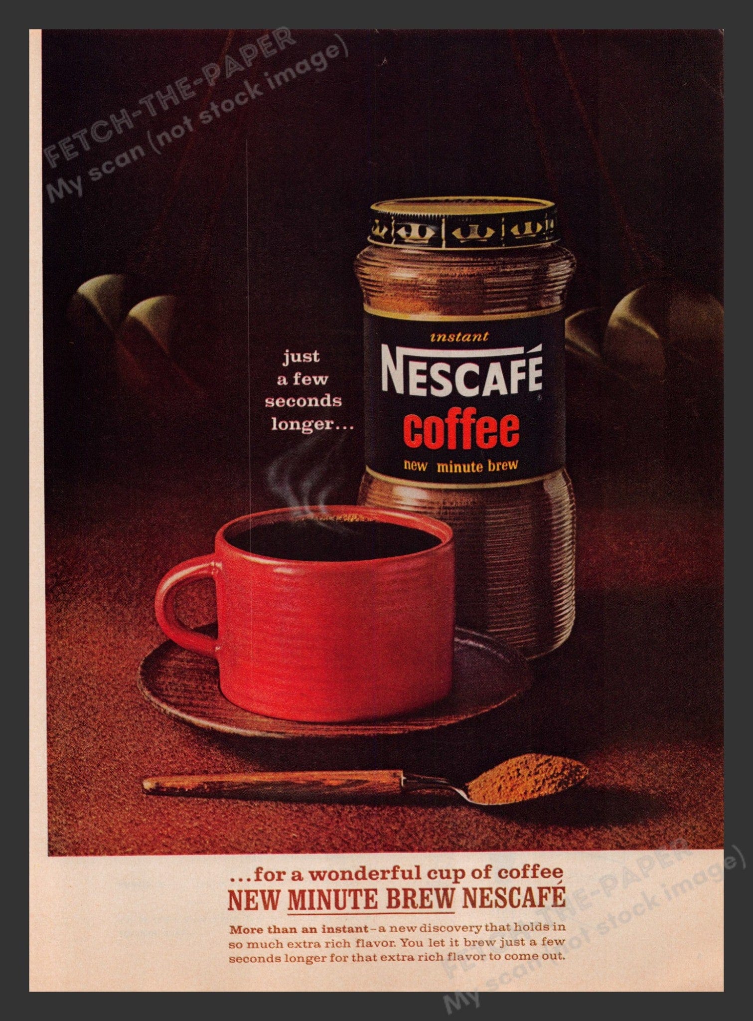 Nescafe 1964 Vintage Print Ad - Minute Brew Coffee Promo — Fetch