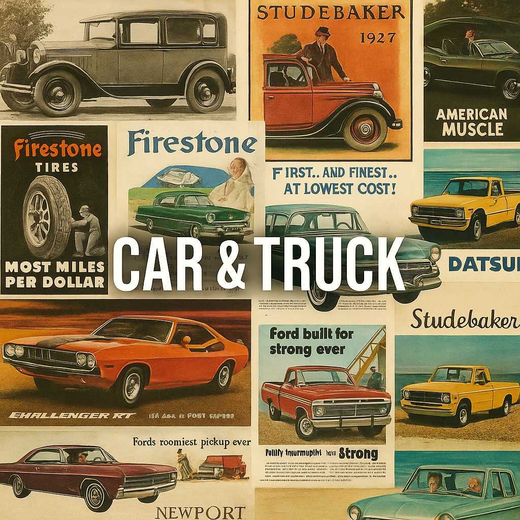 Car and truck magazine print advertising