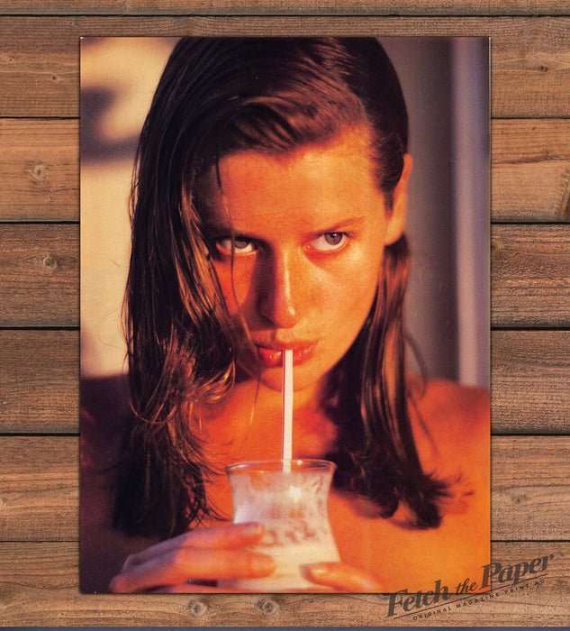 Beat The Heat Milkshake Straw Wet Hair Bare Shoulders Magazine Photo 1985 1980s