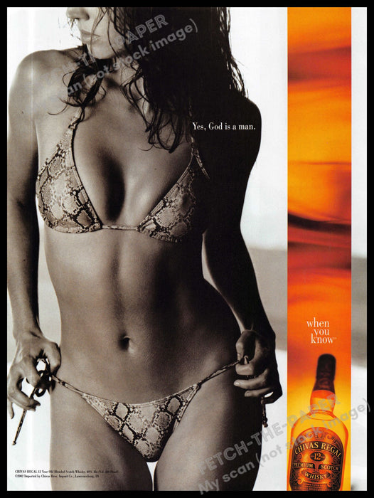 Chivas Regal Snakeskin Bikini Girl Alcohol 2000s Print Advertisement 2001