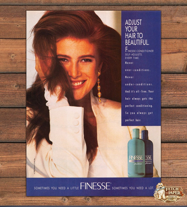 Finesse Conditioner Adjust Your Hair To Beautiful Redhead Print Ad 1991 1990s