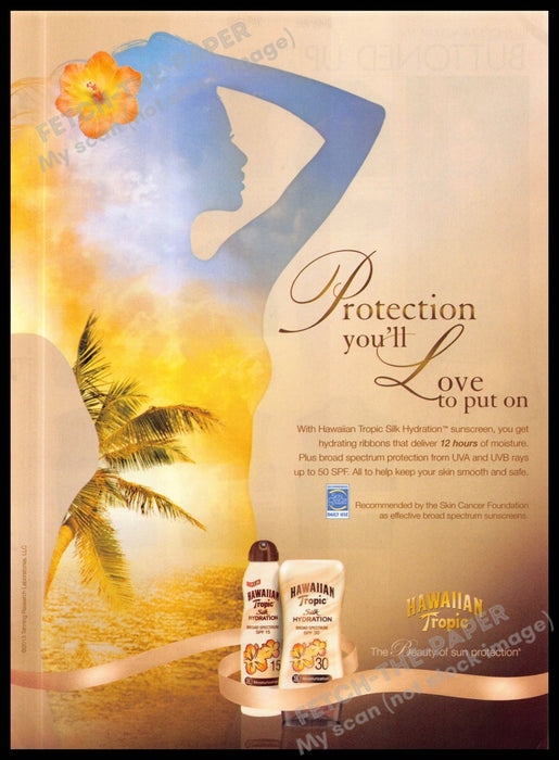 Hawaiian Tropic 2010s Magazine Print Advertisement 2013 Sunset Silhouette Woman