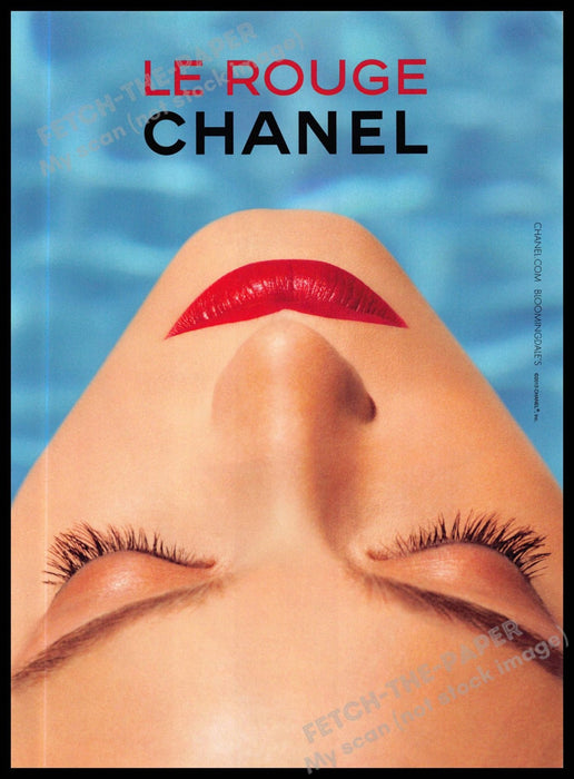 Chanel Le Rouge 2010s Magazine Print Advertisement 2013 Water Face Red Lips