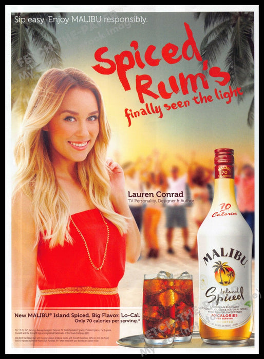 Malibu Island Spiced 2010s Magazine Print Advertisement 2013 Lauren Conrad