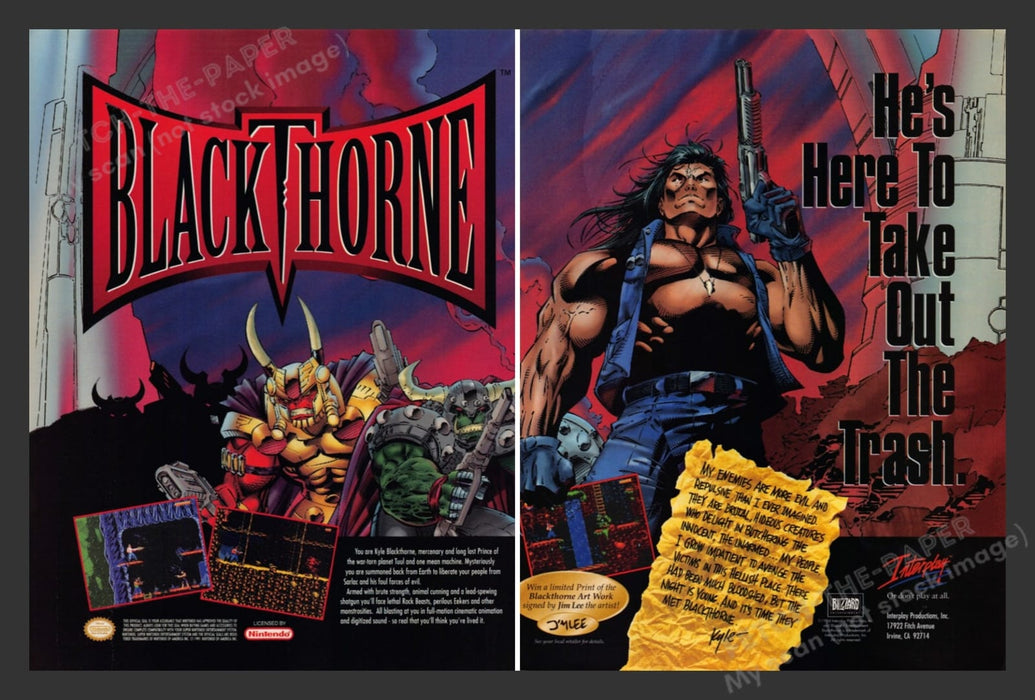 Blackthorne Video Game 1990s Print Advertisement 2 Page Ad 1994