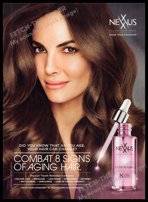 Nexxus 2010s Magazine Print Advertisement 2013 Aging Hair Bouncy Curls Brunette