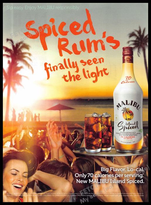 Malibu Island Spiced 2010s Magazine Print Advertisement 2013 Beach Party