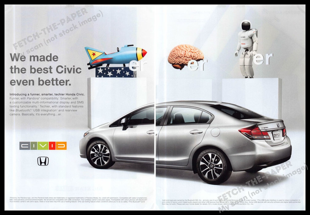 Honda Civic 2010s Print Advertisement (2 page) 2013 "Techier" Car