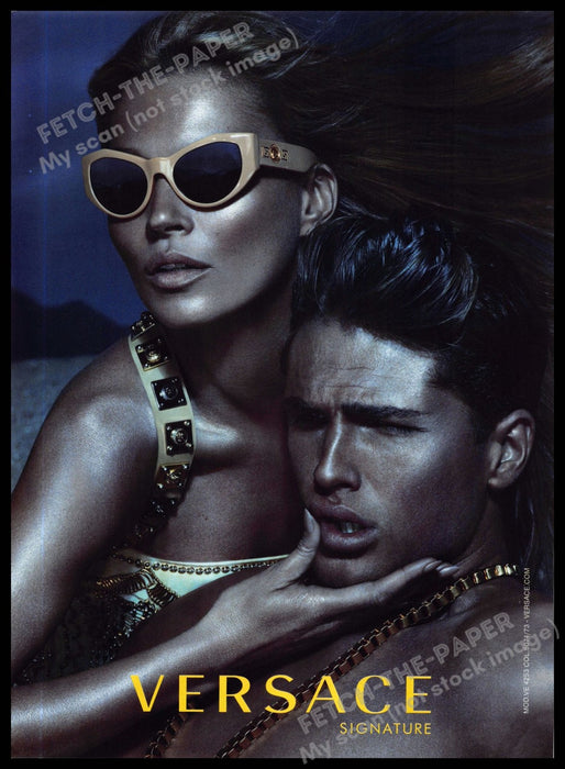 Versace Signature 2010s Magazine Print Advertisement 2013 Kate Moss Sexy