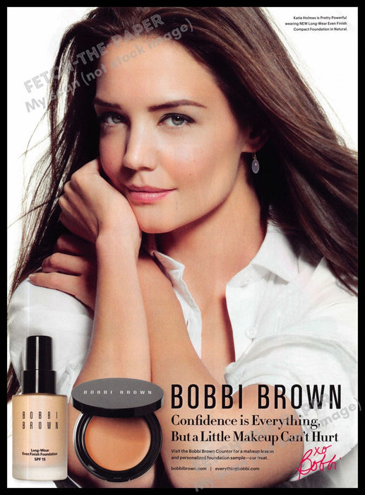 Bobbi Brown 2010s Magazine Print Advertisement 2013 Katie Holmes Skin Beauty