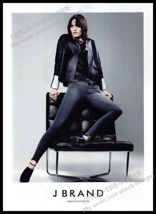 J Brand 2010s Magazine Print Advertisement 2013 Long Legs Couch Fashion Leggings