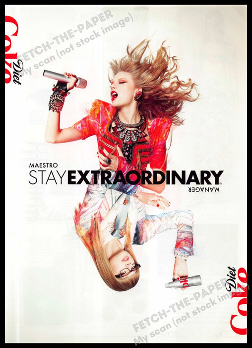 Diet Coke 2010s Magazine Print Advertisement 2013 Taylor Swift Maestro Singing