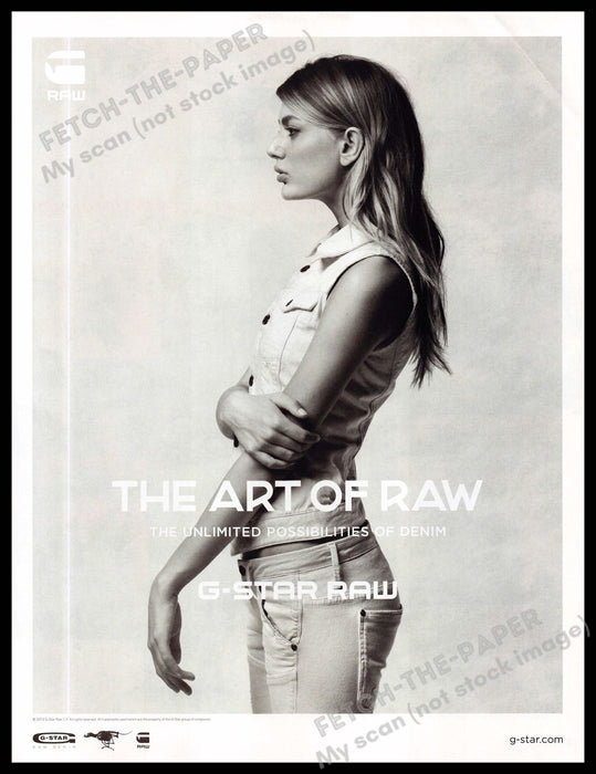 G-Star Raw 2010s U.K. Magazine Print Ad 2013 Jeans Model Denim "Art of Raw"