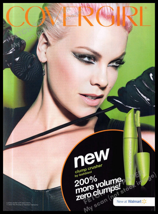 Cover Girl 2010s Magazine Print Advertisement 2013 Pink Musician Lashes Whip