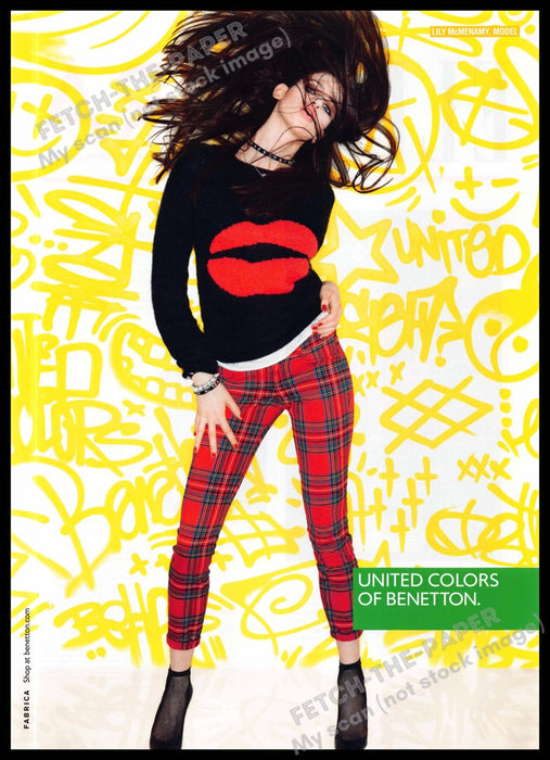United Colors of Benetton 2010s Magazine Print Advertisement 2013 Lips Kiss Teen