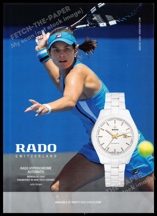 Rado Watch 2010s Magazine Print Advertisement 2013 Tennis Julia Gorges