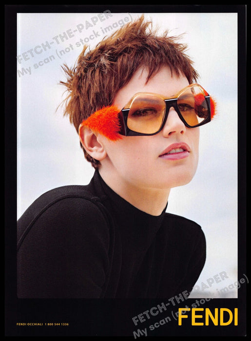 Fendi 2010s Magazine Print Advertisement 2013 Sunglasses Funky Model