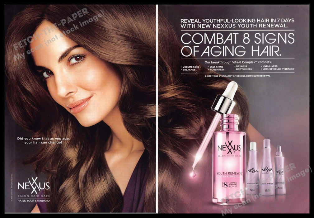 Nexxus 2010s Print Advertisement (2 page) 2013 Beautiful Brunette Hair