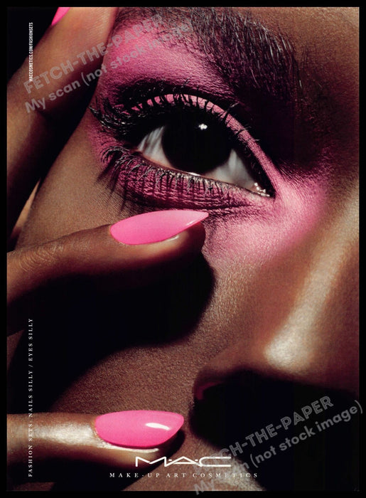 MAC 2010s Magazine Print Advertisement 2013 Cosmetics Pink Nails Eyes Closeup