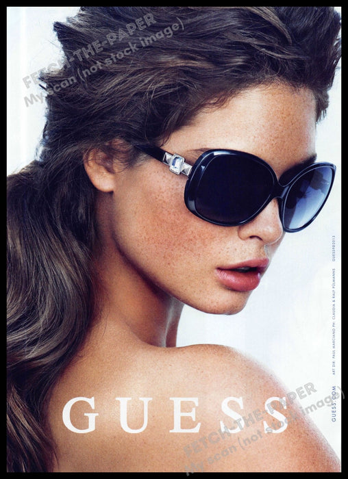 Guess Eyewear 2010s Magazine Print Advertisement 2013 Sunglasses Freckles Skin