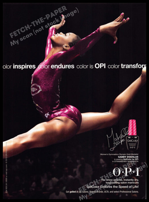 OPI 2010s Magazine Print Advertisement 2013 Legs Olympic Gabby Douglas Gymnast