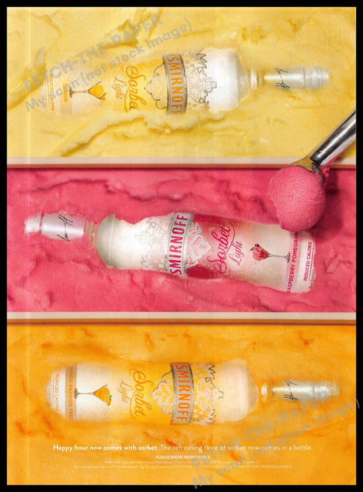 Smirnoff 2010s Magazine Print Advertisement 2013 Sorbet Colorful Wall Art