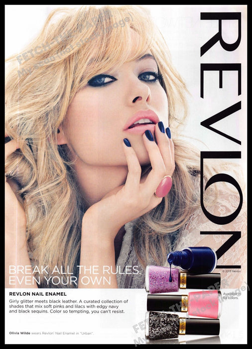Revlon Nails 2010s Magazine Print Advertisement 2013 Olivia Wilde Blonde