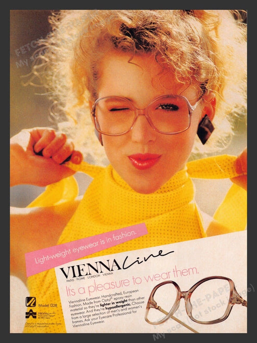 Vienna Line Eyewear Eyeglasses Lighter 1980s Print Advertisement Ad 1984