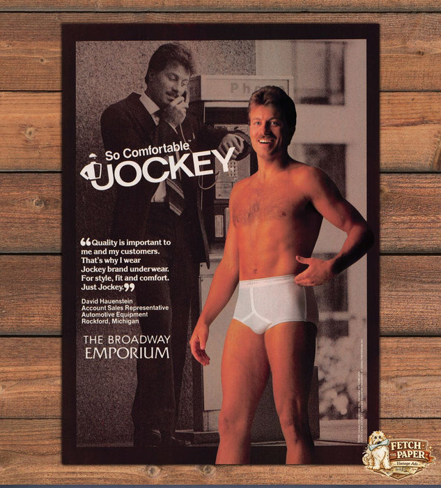 Jockey So Comfortable Briefs White Phone Booth Print Ad 1990 1990s