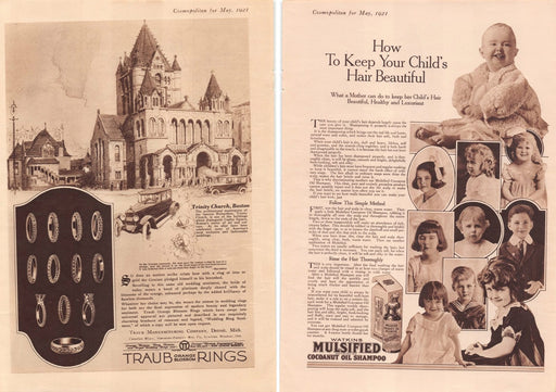 1920s Traub Rings Watkins Coconut Oil Print Advertisement Trinity Church Boston