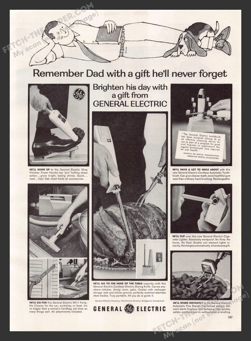 1960s General Electric Father's Day Gadgets Print Advertisement Ad 1965