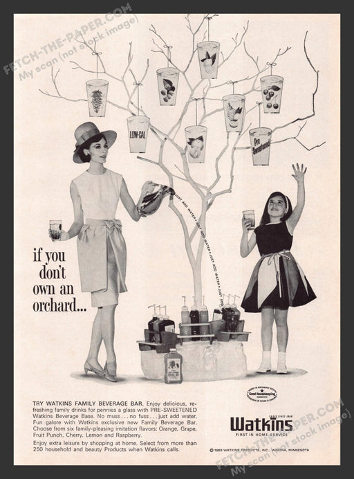 1960s Watkins Family Beverage Bar Print Advertisement Ad 1965