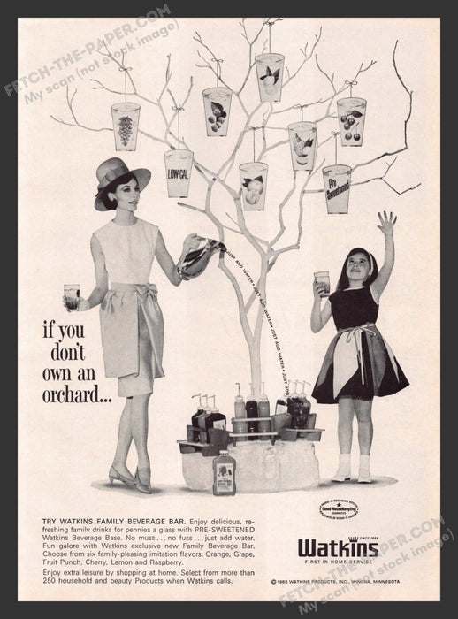 1960s Watkins Family Beverage Bar Print Advertisement Ad 1965
