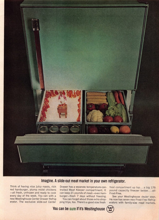 1960s Westinghouse Meat Market Appliance Print Advertisement Ad 1965