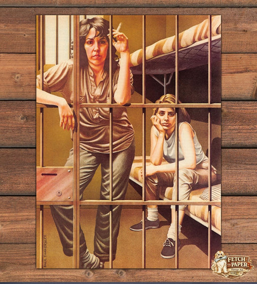 1984 Two Women in Prison Cell Artist: Paul Tankersley Magazine Illustration