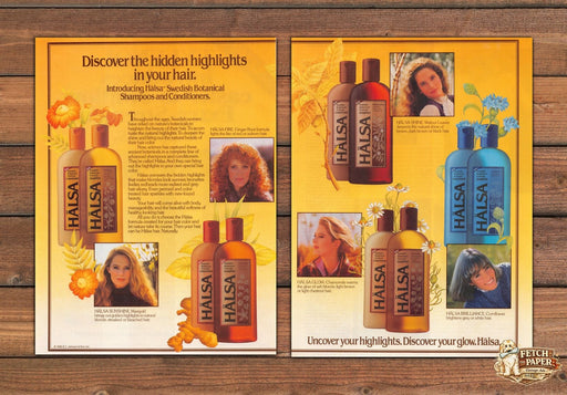1985 Halsa Swedish Botanical Shampoos & Conditione Print Advertisement (2 Pages)