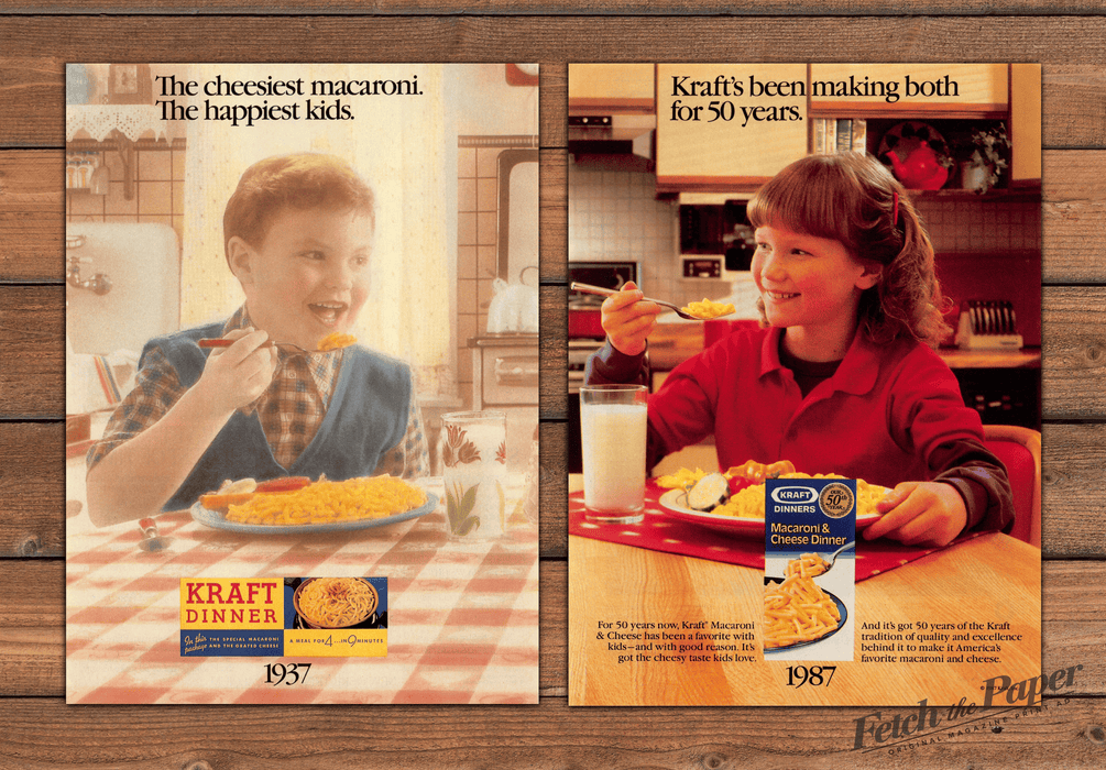 1987 50 Years of Kraft Dinner 1937 Print Advertisement (2 Pages)