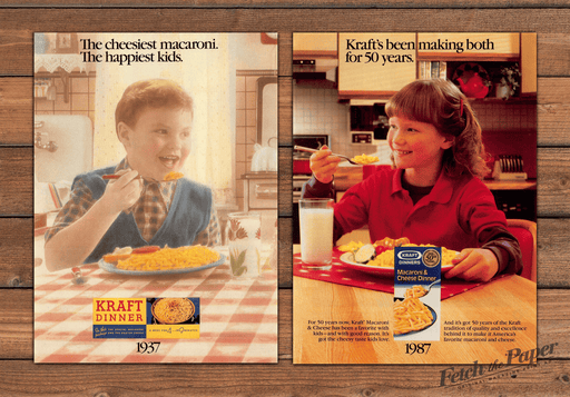 1987 50 Years of Kraft Dinner 1937 Print Advertisement (2 Pages)