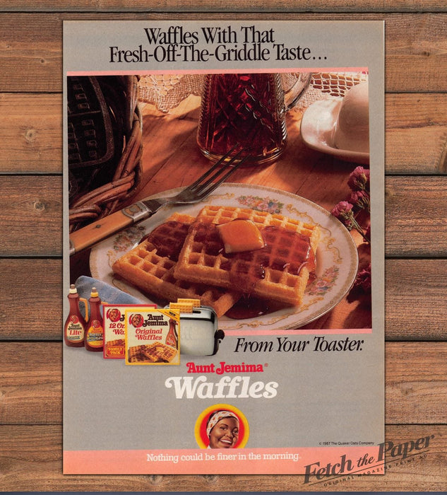 1987 Aunt Jemima Waffles From Your Toaster Print Advertisement Ad