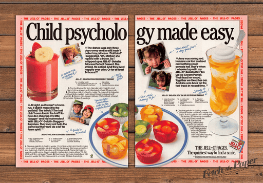 1987 Jell-O Recipes "Child Psychology made easy" Print Advertisement (2 Pages)