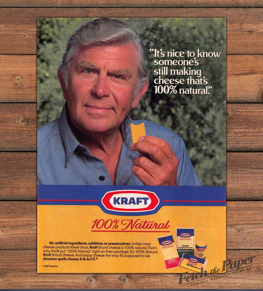 1987 Kraft Cheese Andy Griffith Print Advertisement Ad