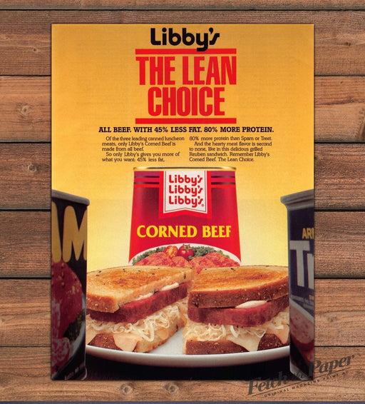 1987 Libby's Corned Beef "The Lean Choice" Print Advertisement Ad