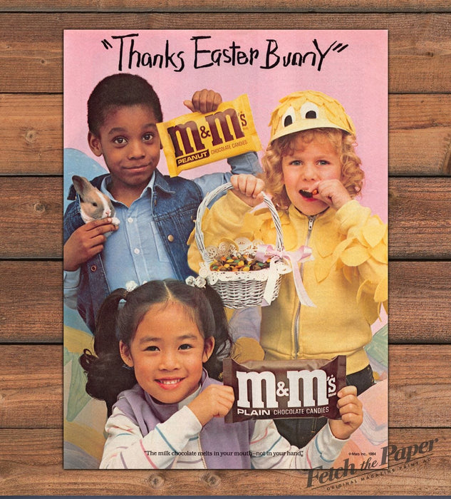 1987 M&M's Candy "Thanks Easter Bunny" Print Advertisement Ad