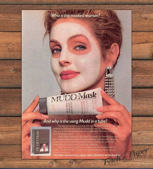 1987 Mudd Face Mask Priscilla Presley Print Advertisement