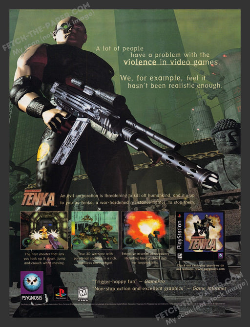 1990s Codename: Tenka Print Advertisement Video Game Ad 1997