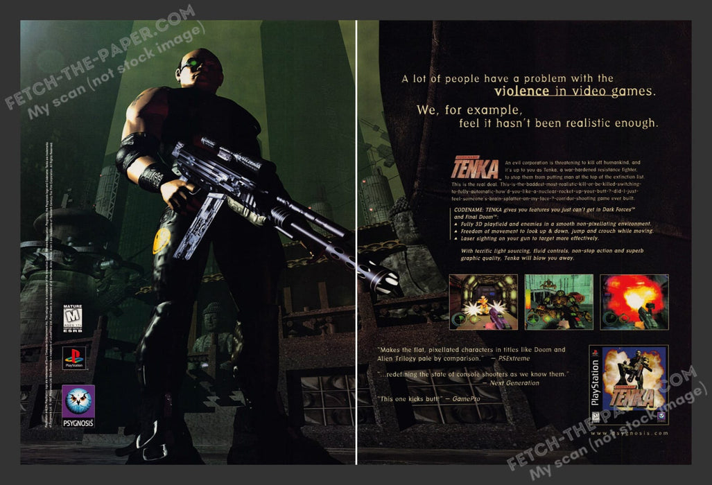 1990s Codename: Tenka Video Game Advertisement (2 pages) 1997
