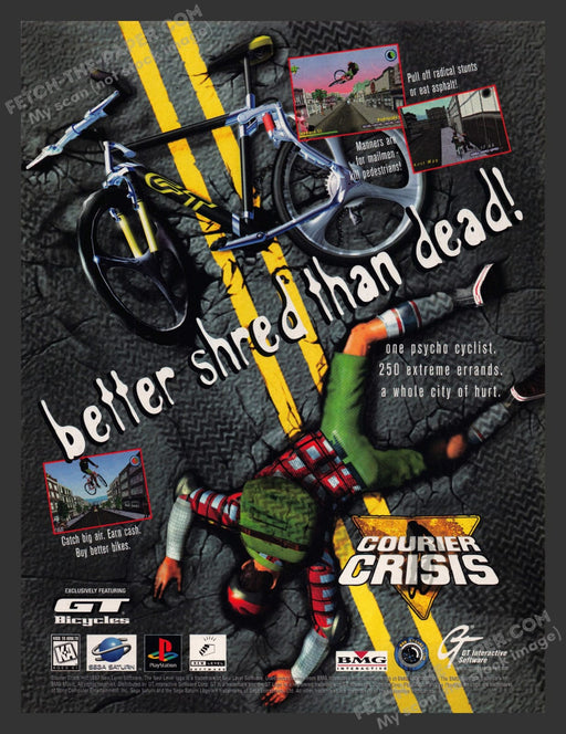 1990s Courier Crisis Print Advertisement Video Game Ad 1997