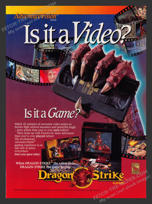 1990s Dragon Strike Print Advertisement Video Game Ad 1993